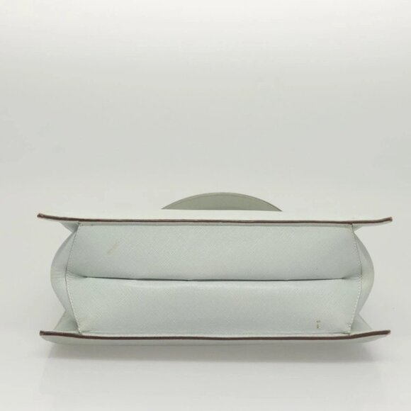 Salvatore Ferragamo Gancini Hand Bag Safiano 2way Light Blue Silver Auth BA1740 - Picture 7 of 16